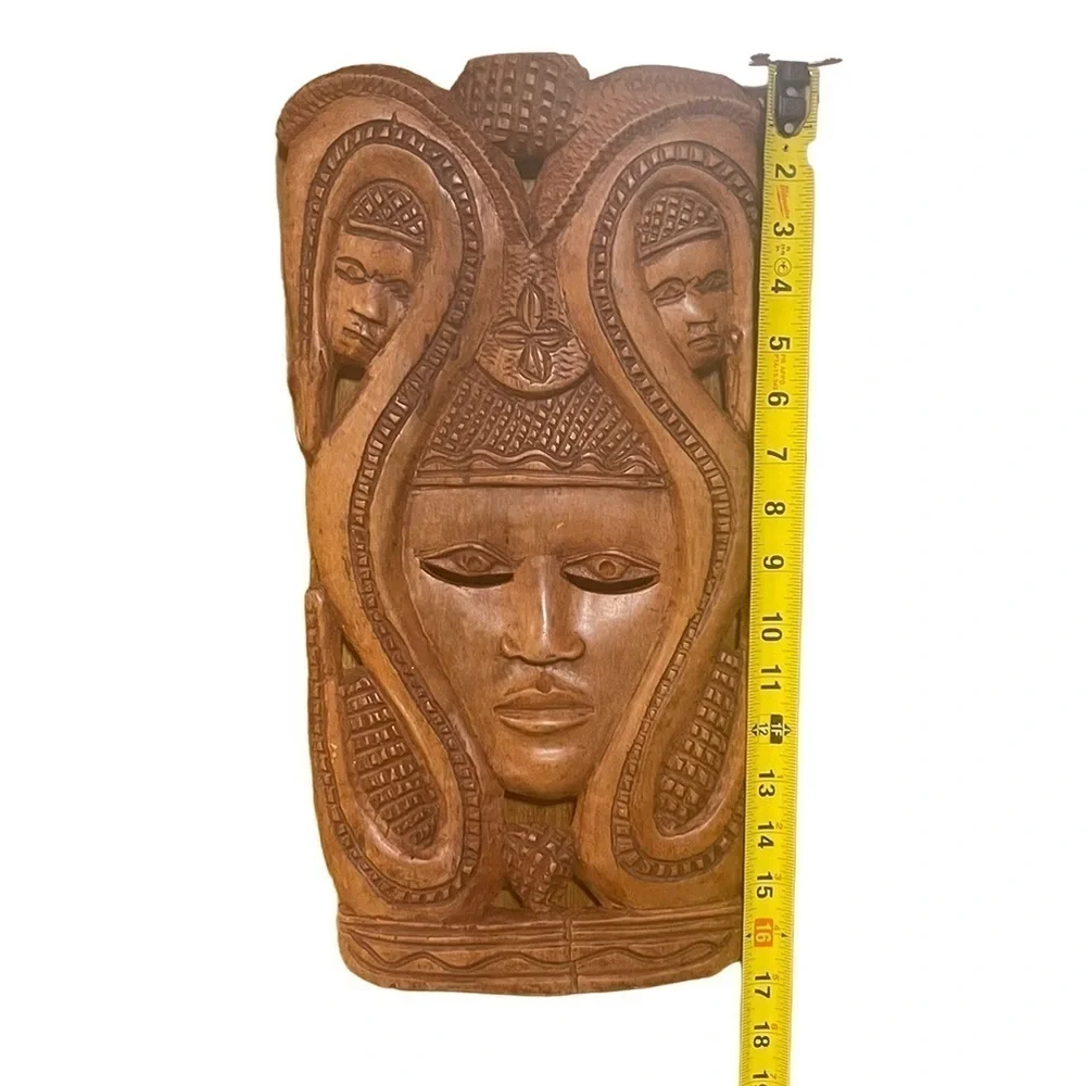 VTG Indonesian South Pacific Polynesian Wood Wall Art Goddess Mother MCM